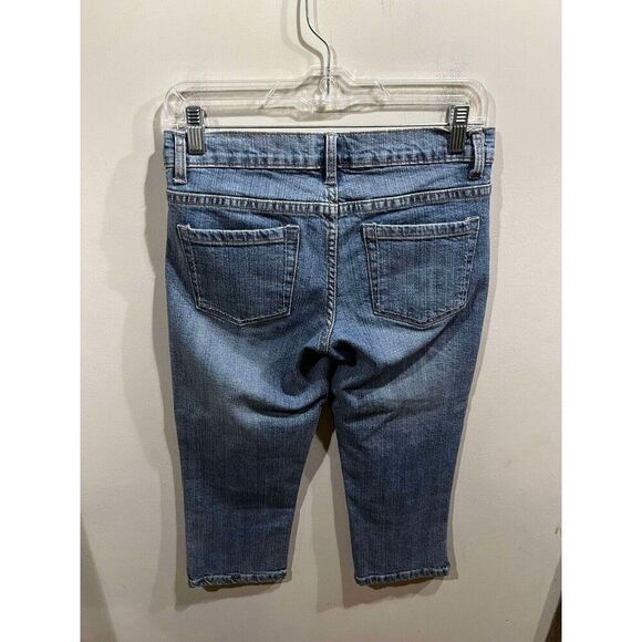 Boston Proper Jeans Womens Size 4 Blue Low Rise Straight Capri Denim Cottagecore - Picture 2 of 7
